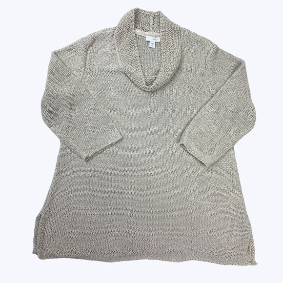 J. Jill Pure Jill Sweater Cowell Collar Size‎ Medium Oatmeal color - Picture 1 of 7